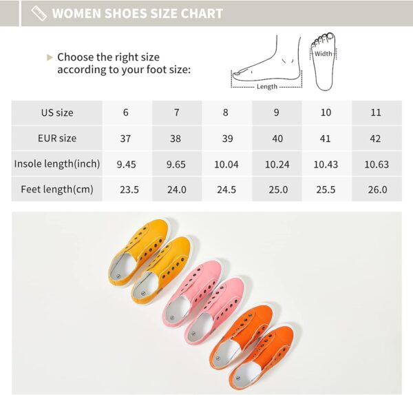 Women's Slip on Shoes Non Slip Fashion Canvas Sneakers Low Top Casual Shoes - Image 5